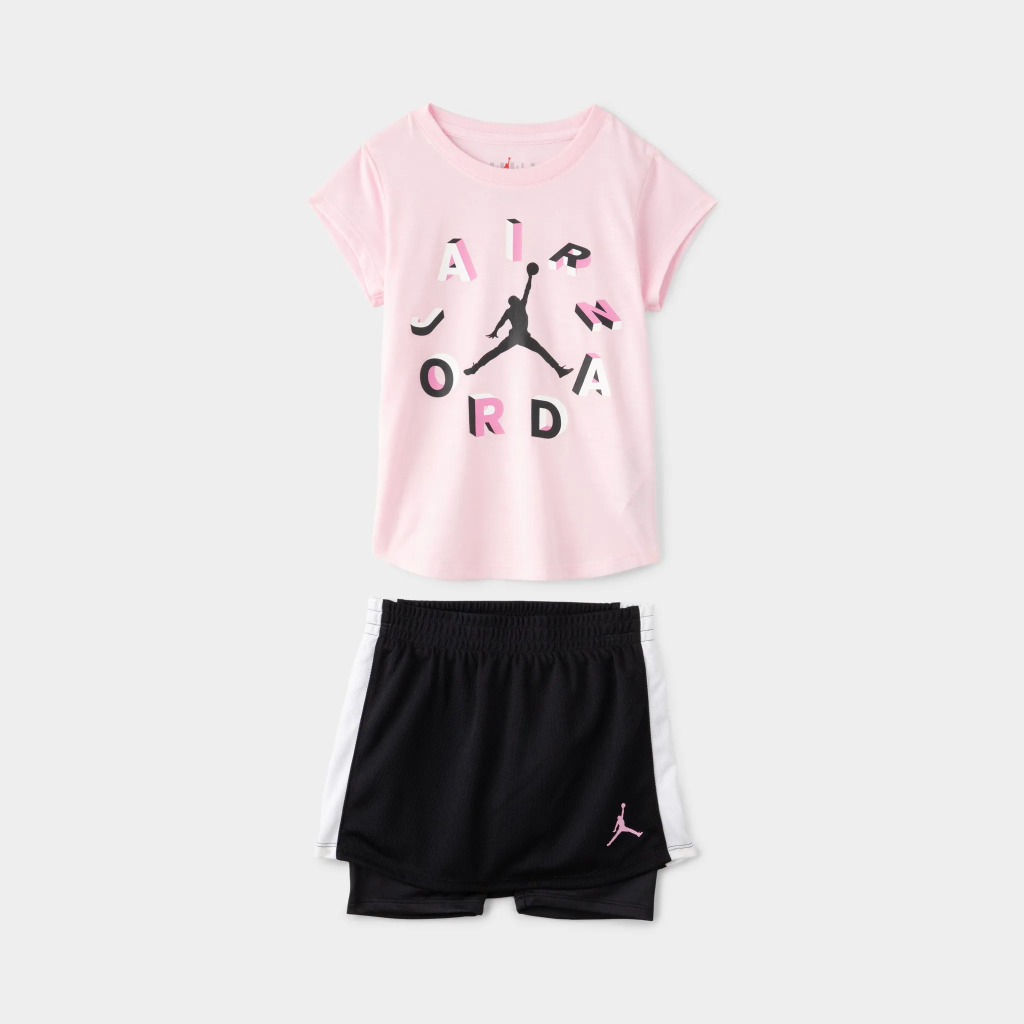 Jordan Child Girls' T-shirt and Skort Set Pink / Black