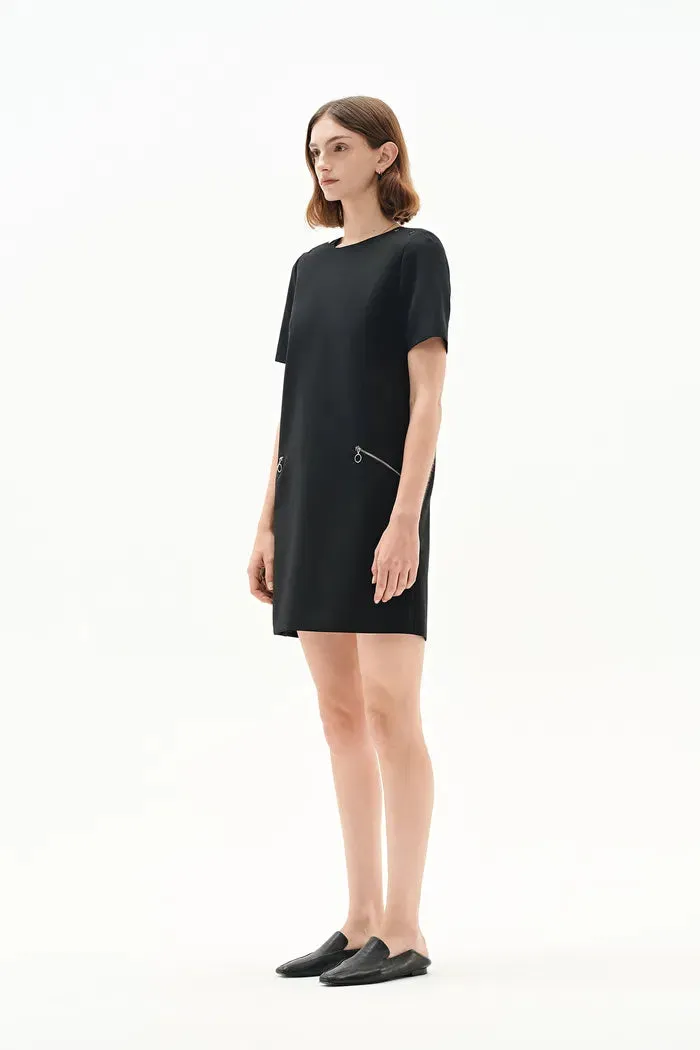 Kate T-Shirt Short Dress in Wool Blend