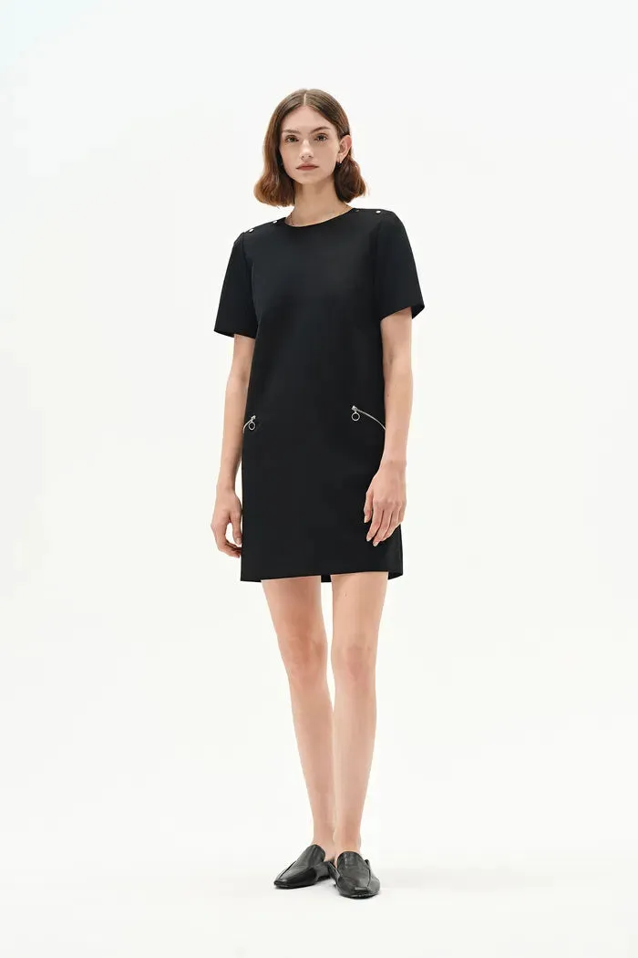 Kate T-Shirt Short Dress in Wool Blend