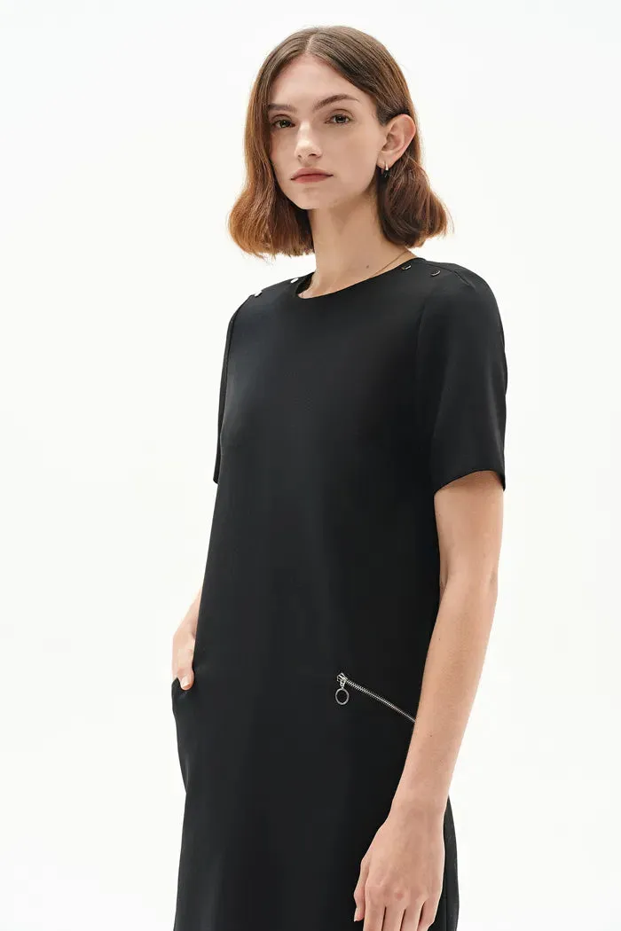 Kate T-Shirt Short Dress in Wool Blend