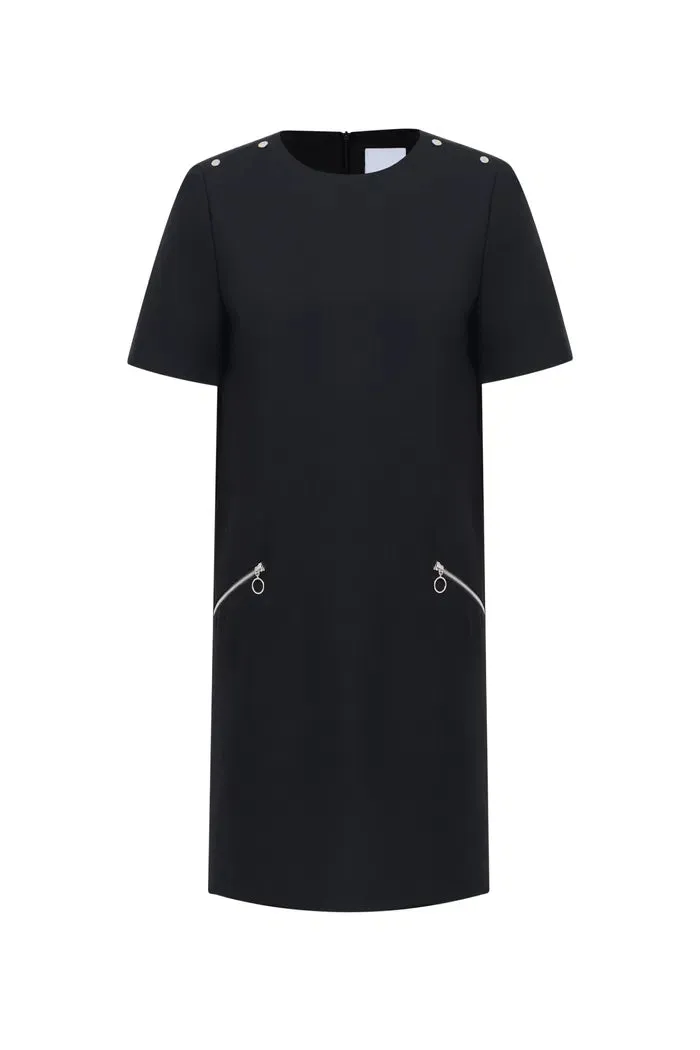 Kate T-Shirt Short Dress in Wool Blend