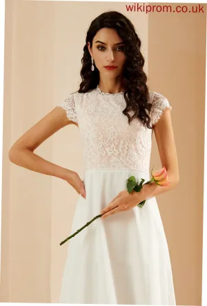 Lace Wedding Dresses A-Line Kristen Dress With Chiffon Scoop Floor-Length Wedding Neck
