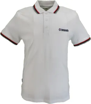 Lambretta White/Red/Navy/Grey Retro Target Logo 100% Cotton Polo Shirts