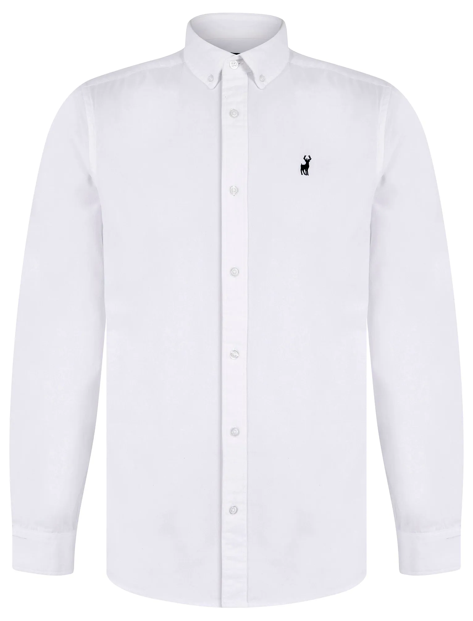 Leyburn Cotton Twill Long Sleeve Shirt in Bright White - Kensington Eastside