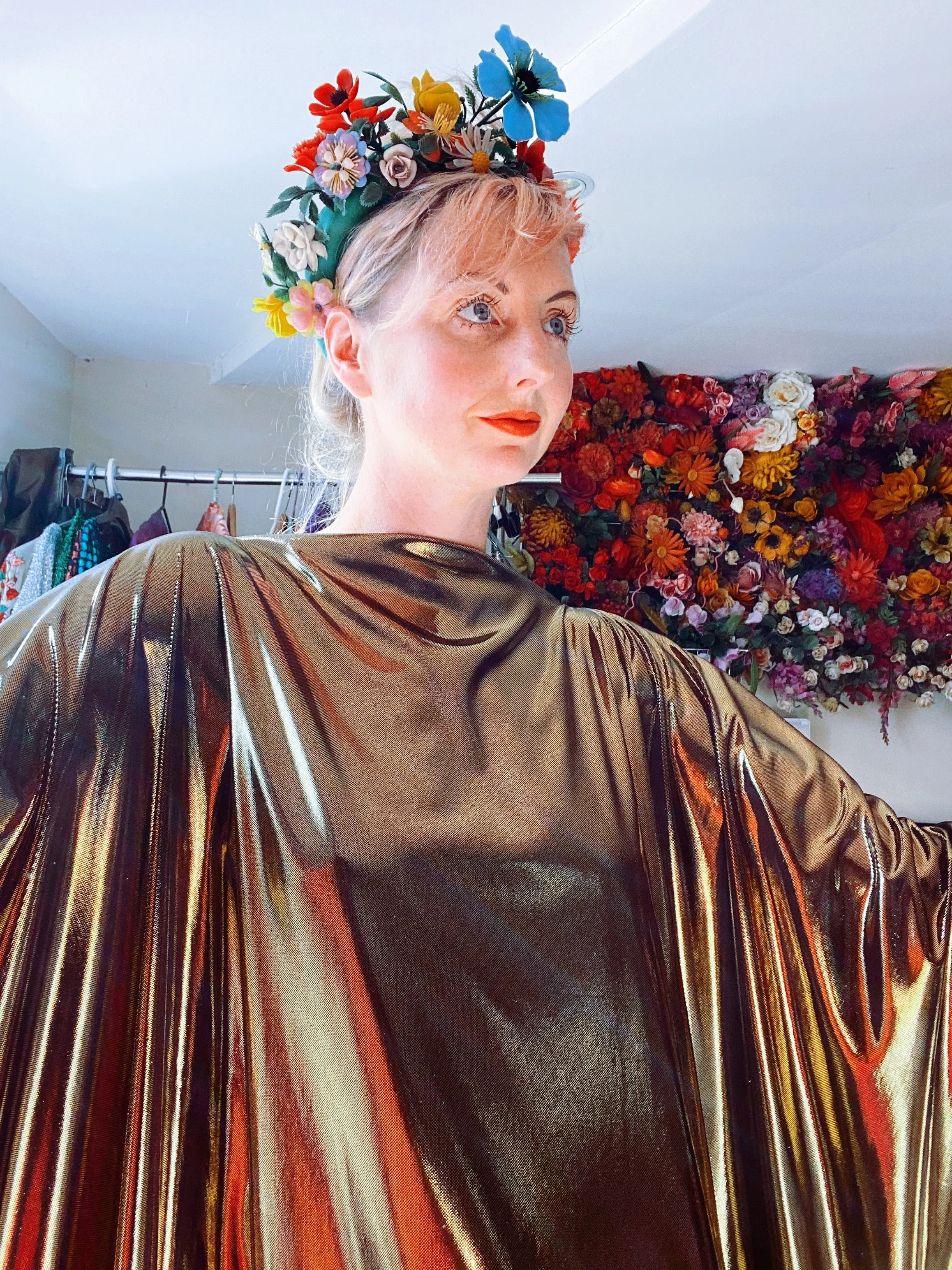 Liquid Gold Slinky Kaftan Midi / Maxi / Kimono