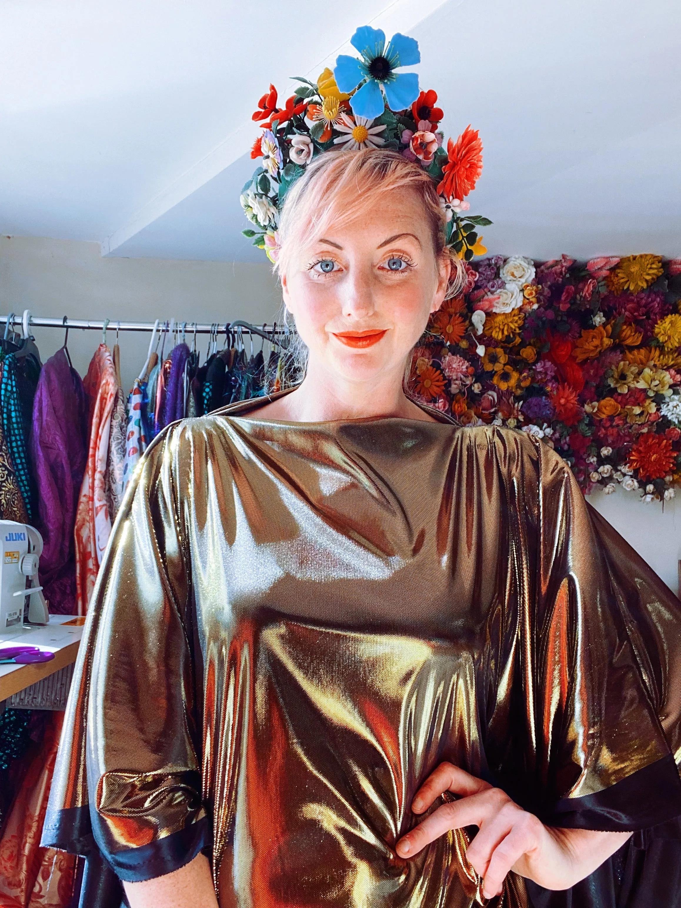 Liquid Gold Slinky Kaftan Midi / Maxi / Kimono