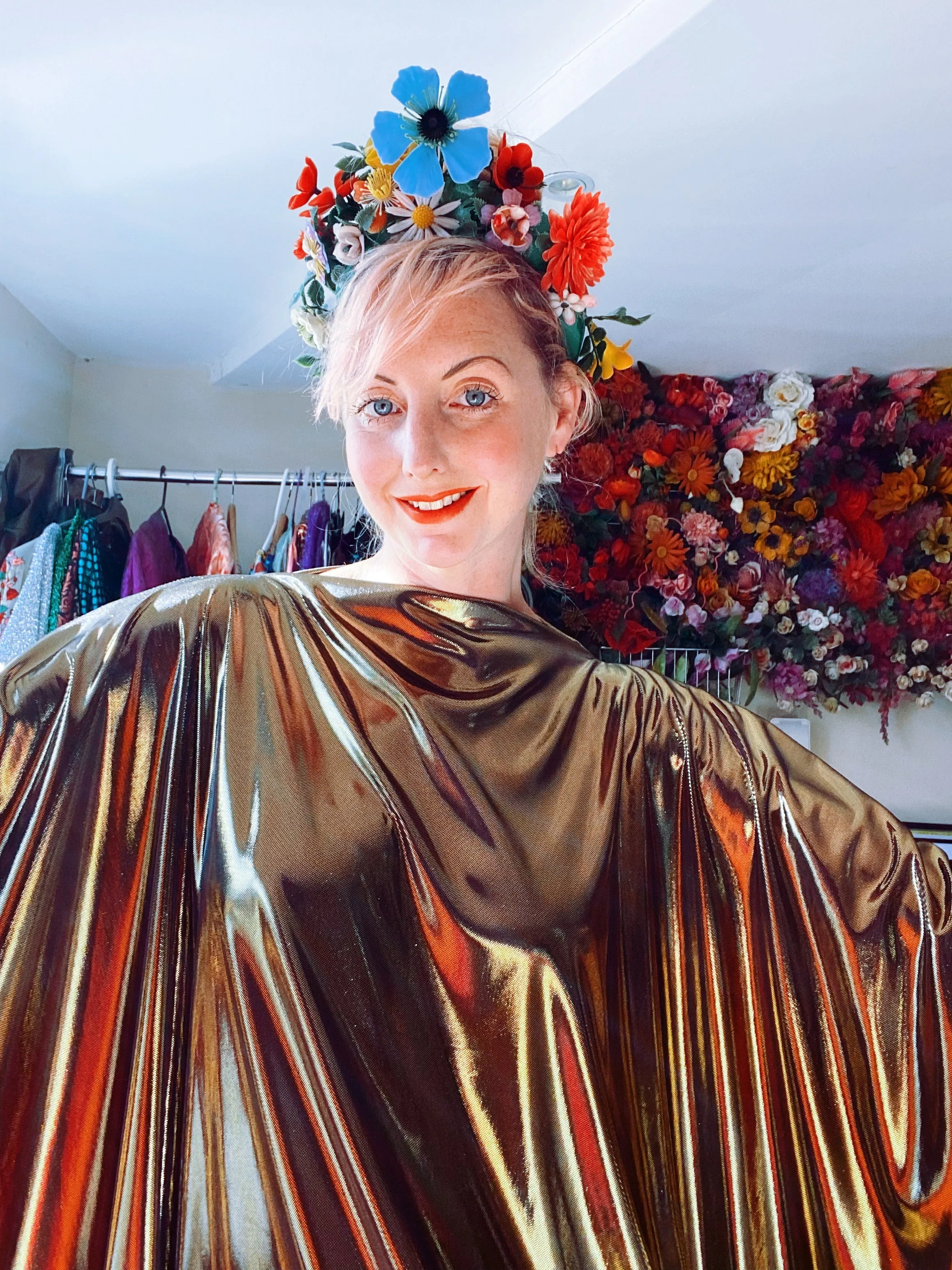 Liquid Gold Slinky Kaftan Midi / Maxi / Kimono