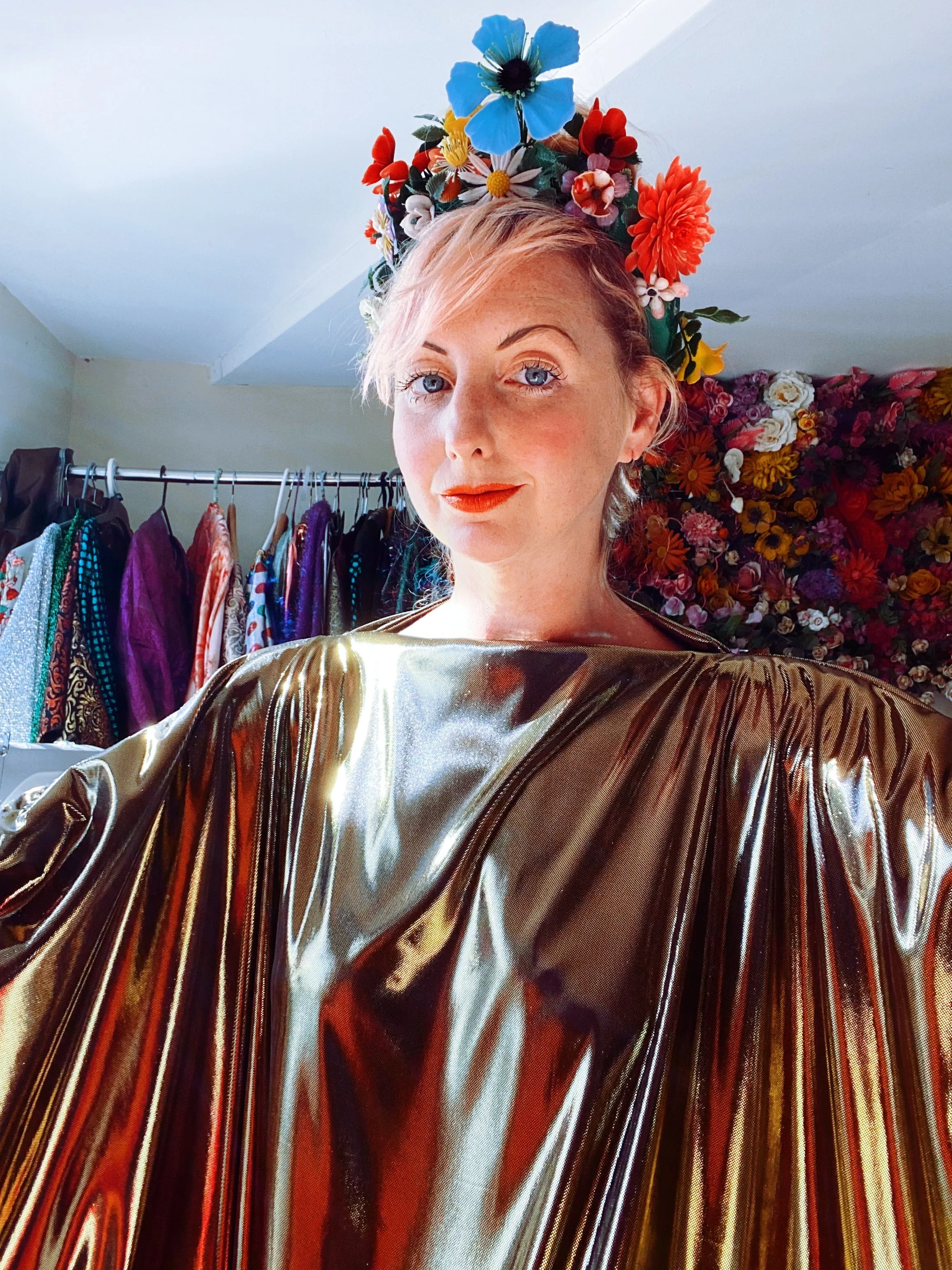 Liquid Gold Slinky Kaftan Midi / Maxi / Kimono