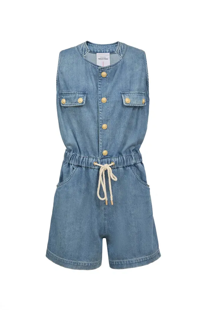 Liu Playsuit in Cotton Modal Denim