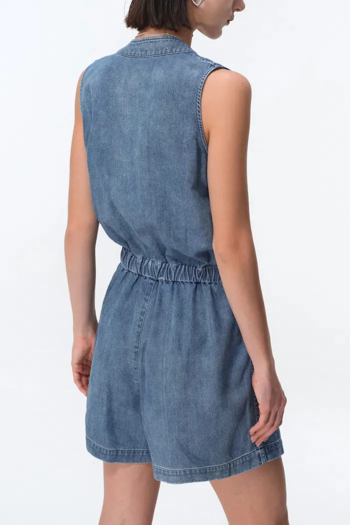 Liu Playsuit in Cotton Modal Denim
