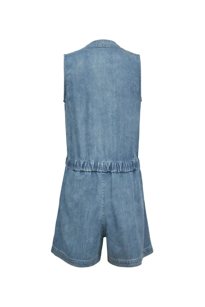 Liu Playsuit in Cotton Modal Denim
