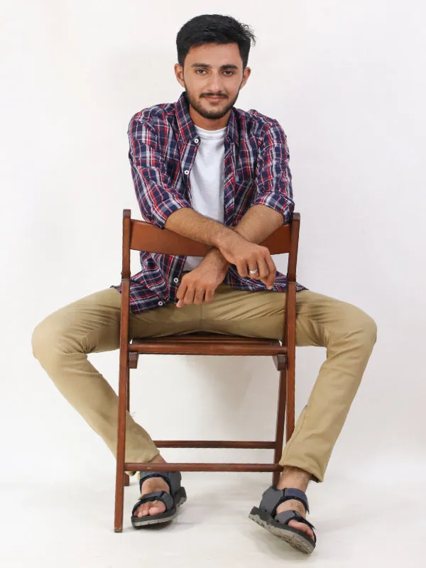 MCS11 AZ Men's Cotton Casual Shirt BR Checks