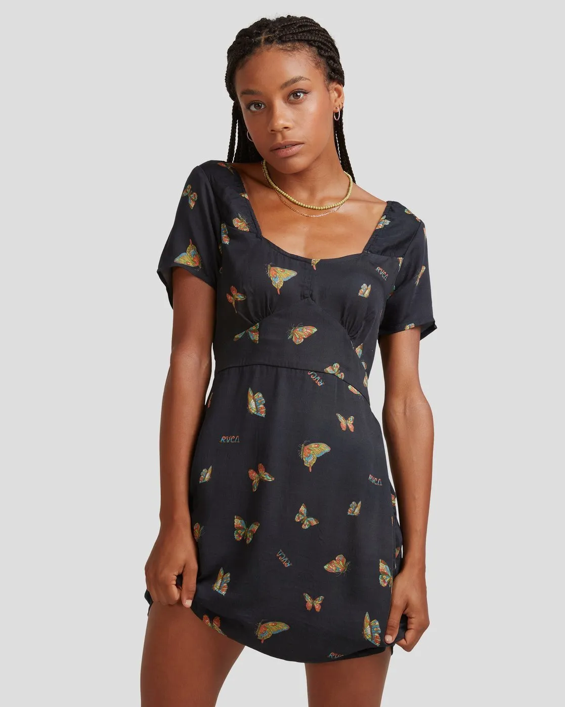 Mel G Flutter Fenced Dress - Black