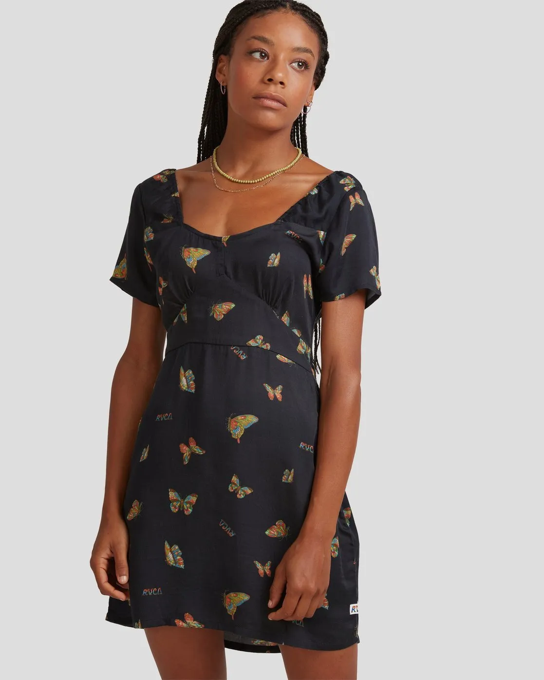 Mel G Flutter Fenced Dress - Black