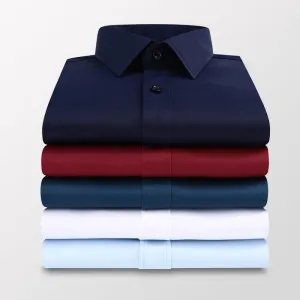 Men Solid Color Business Shirt
