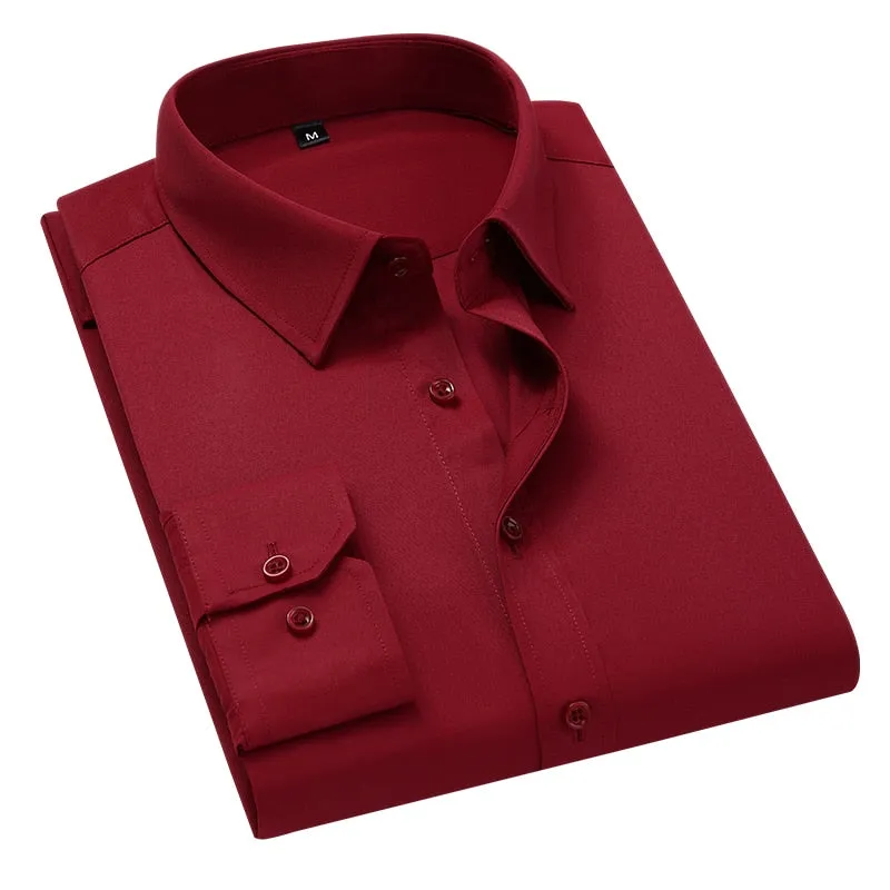 Men Solid Color Business Shirt