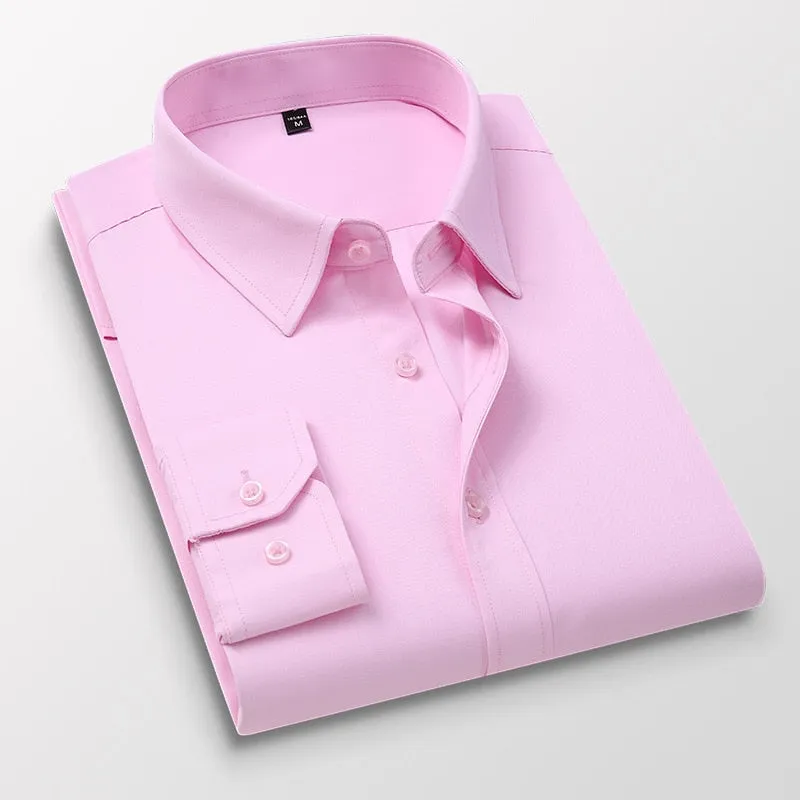 Men Solid Color Business Shirt
