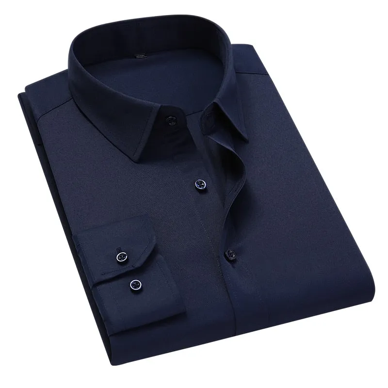 Men Solid Color Business Shirt