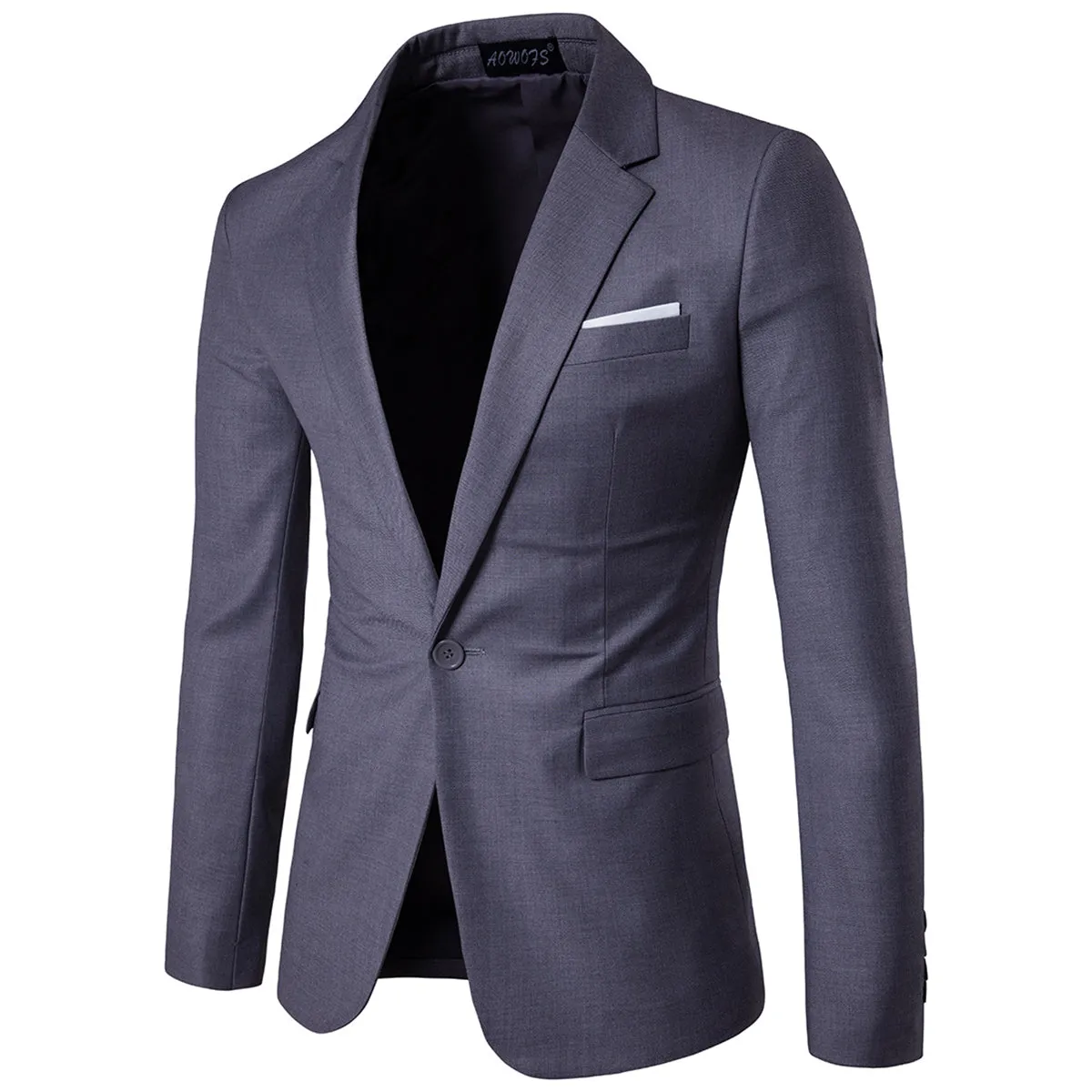Mens Dark Grey Slim Fit Casual Blazer