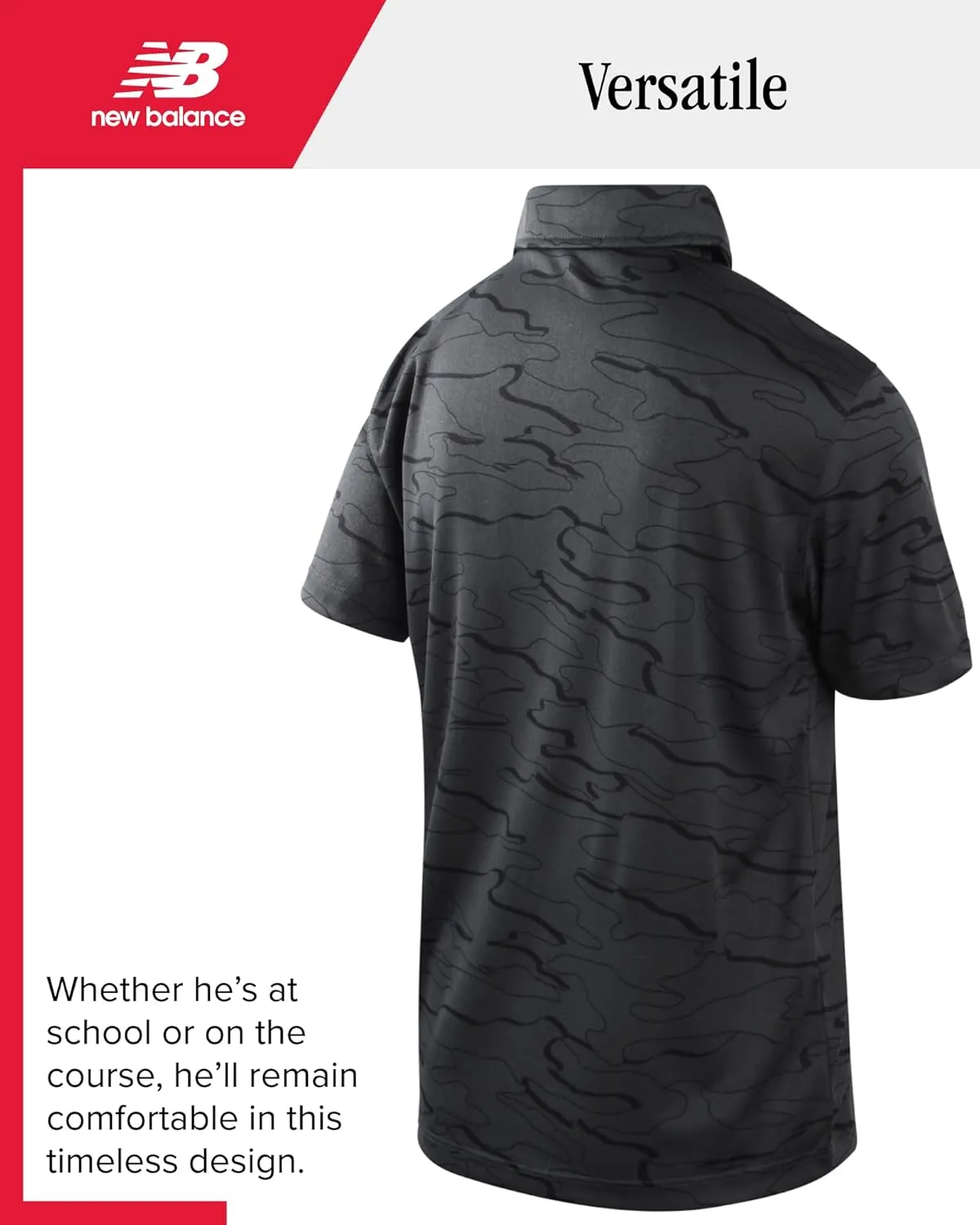 New Balance Boys Polo Shirt - 2 Pack Short Sleeve Performance Golf Shirt, Dry Fit Athletic Collared Tee (Sizes: 8-20)