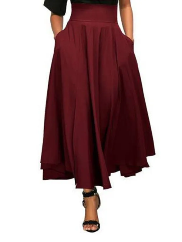 New Style Women's Skirt Solid Color Strap and Ankle Waist Skirt