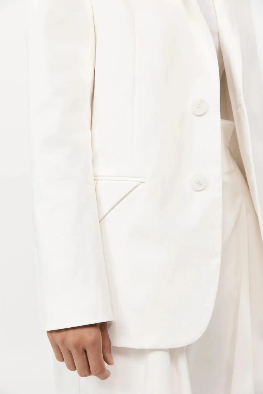Origami Pocket Blazer Off White