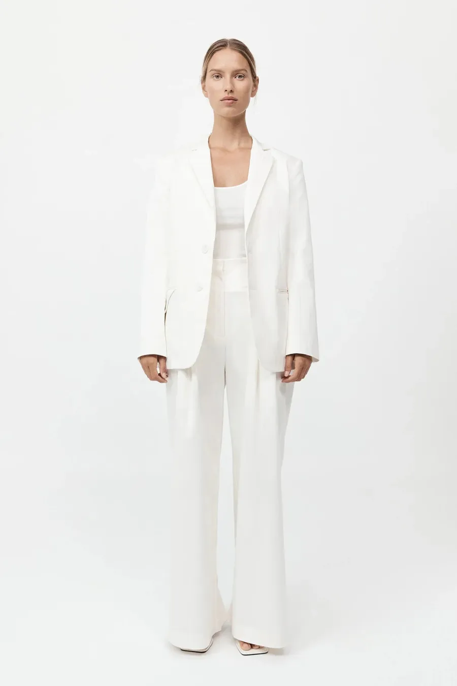 Origami Pocket Blazer Off White