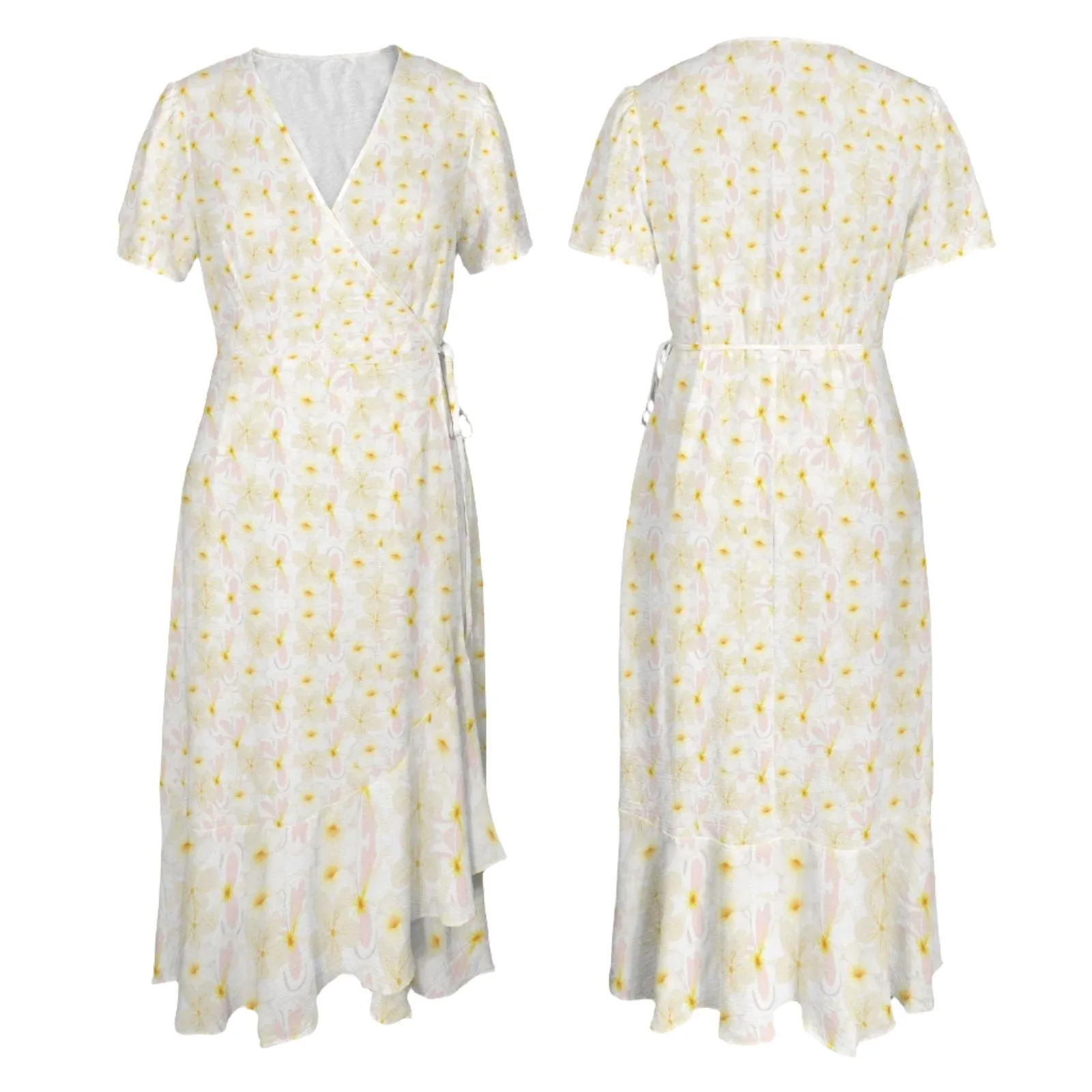 Pastel Frangipanis Maxi Dress up to 5 XL (FWS)