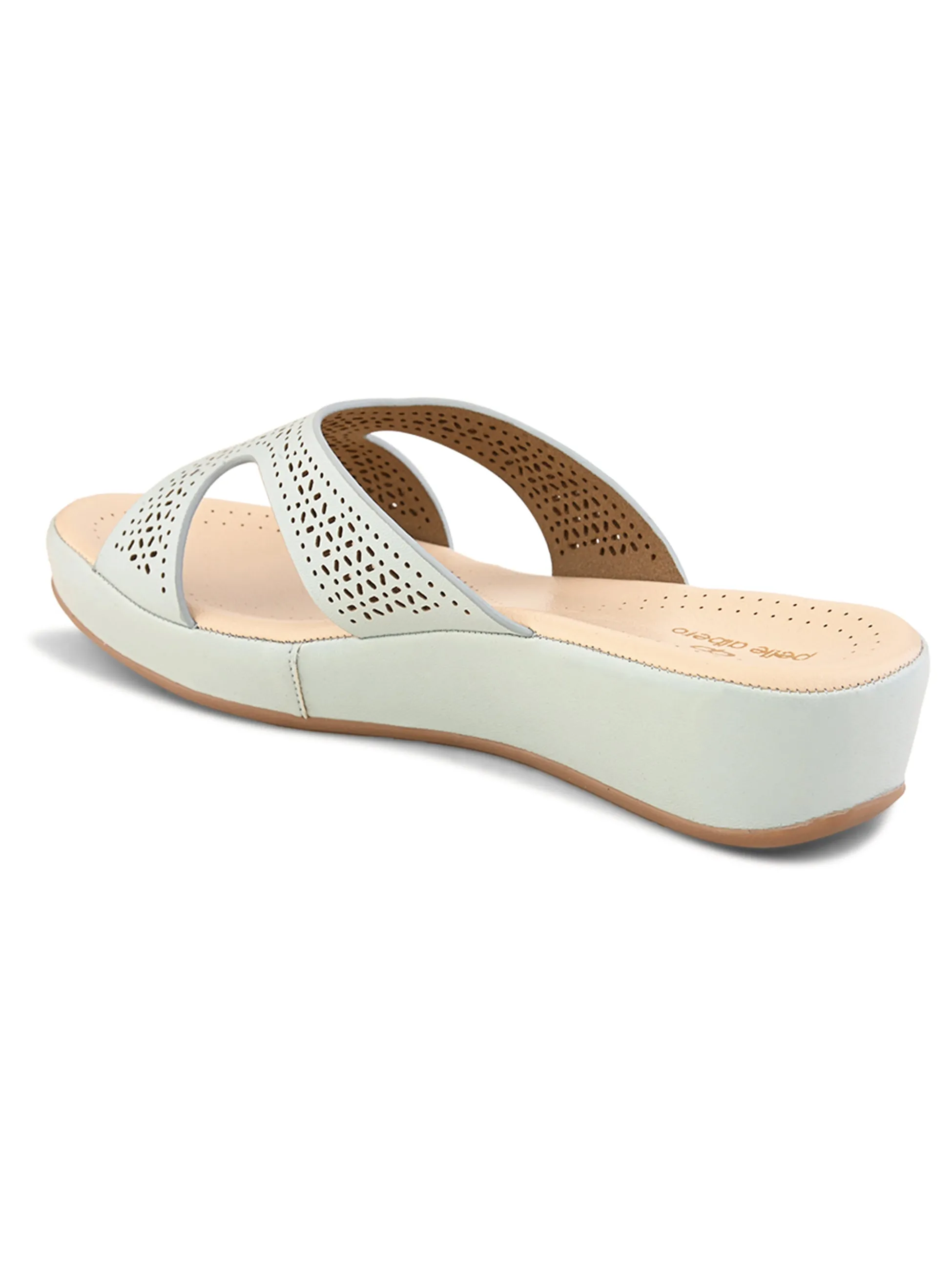 Pelle Albero Female's Blue Faux Leather Flat Slipper