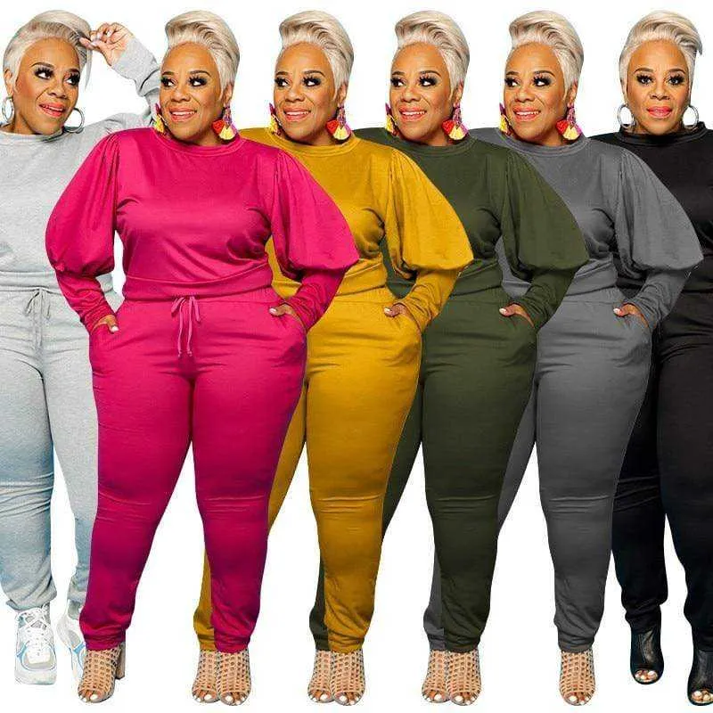 Plus Size Clothing 5xl Two Piece Outfits Women Sweatsuit
