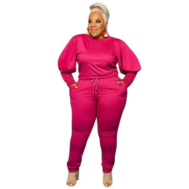 Plus Size Clothing 5xl Two Piece Outfits Women Sweatsuit