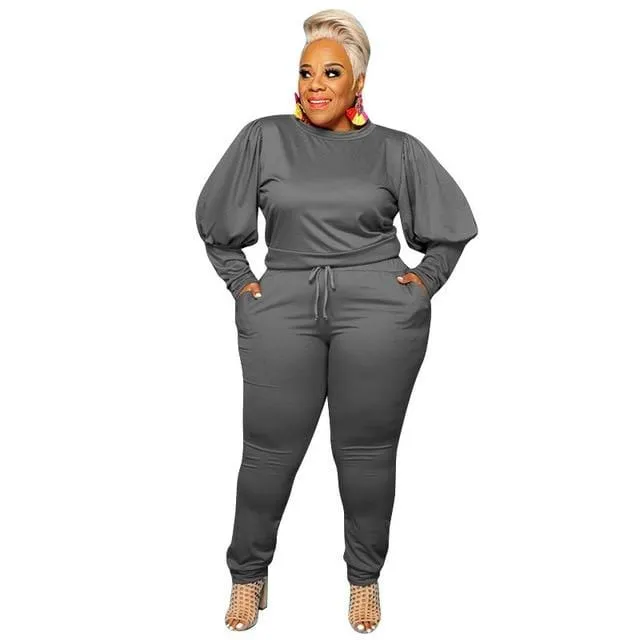 Plus Size Clothing 5xl Two Piece Outfits Women Sweatsuit