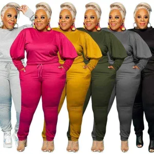 Plus Size Clothing 5xl Two Piece Outfits Women Sweatsuit
