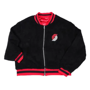 Portland Trail Blazers Wild Collective Women's Reversible Sherpa Bomber Jacket