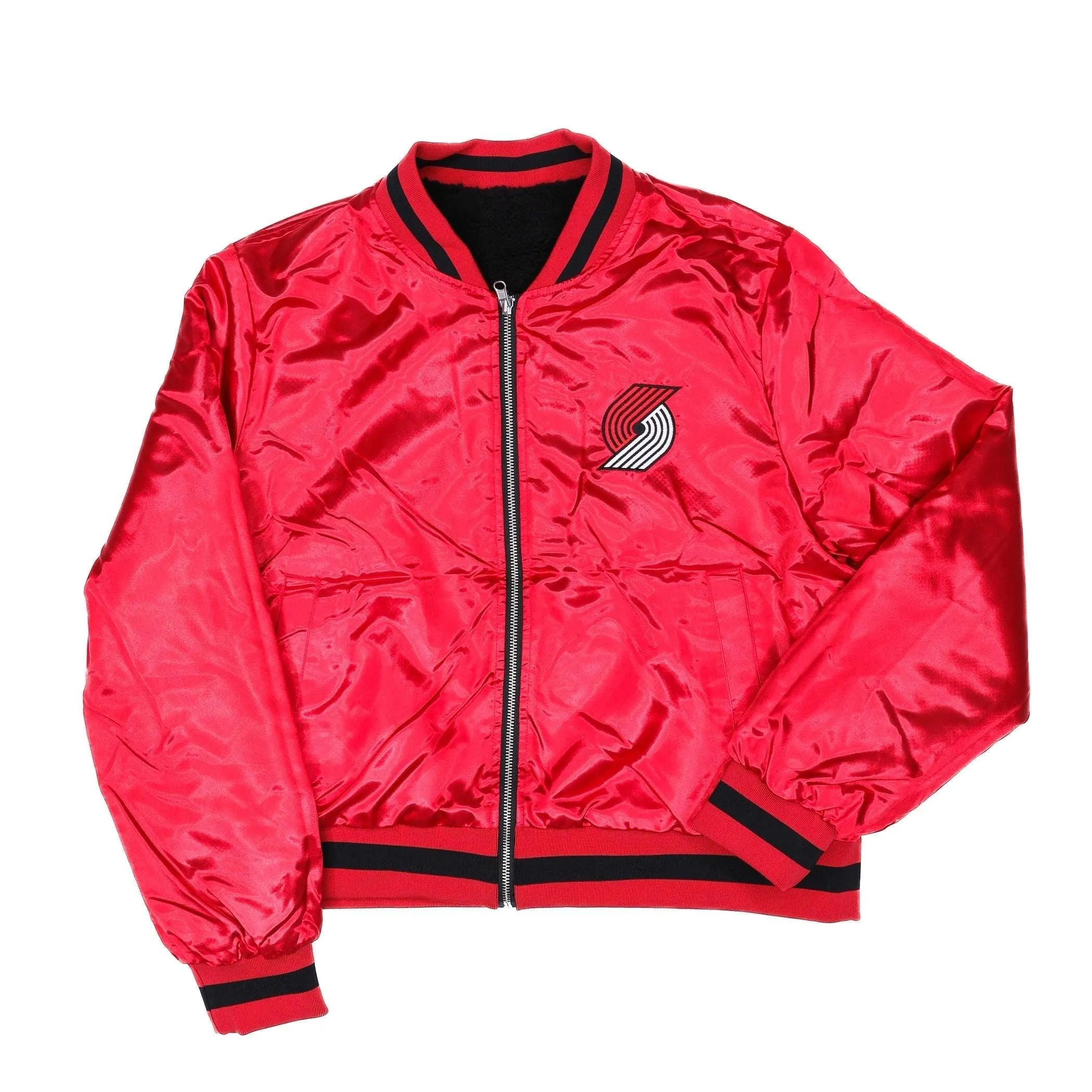 Portland Trail Blazers Wild Collective Women's Reversible Sherpa Bomber Jacket