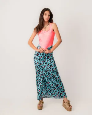 Pure Satin Wrapped Skirt - Turquoise | Elegant Women's Fashion Bottoms | Made in Egypt - One Size Fit