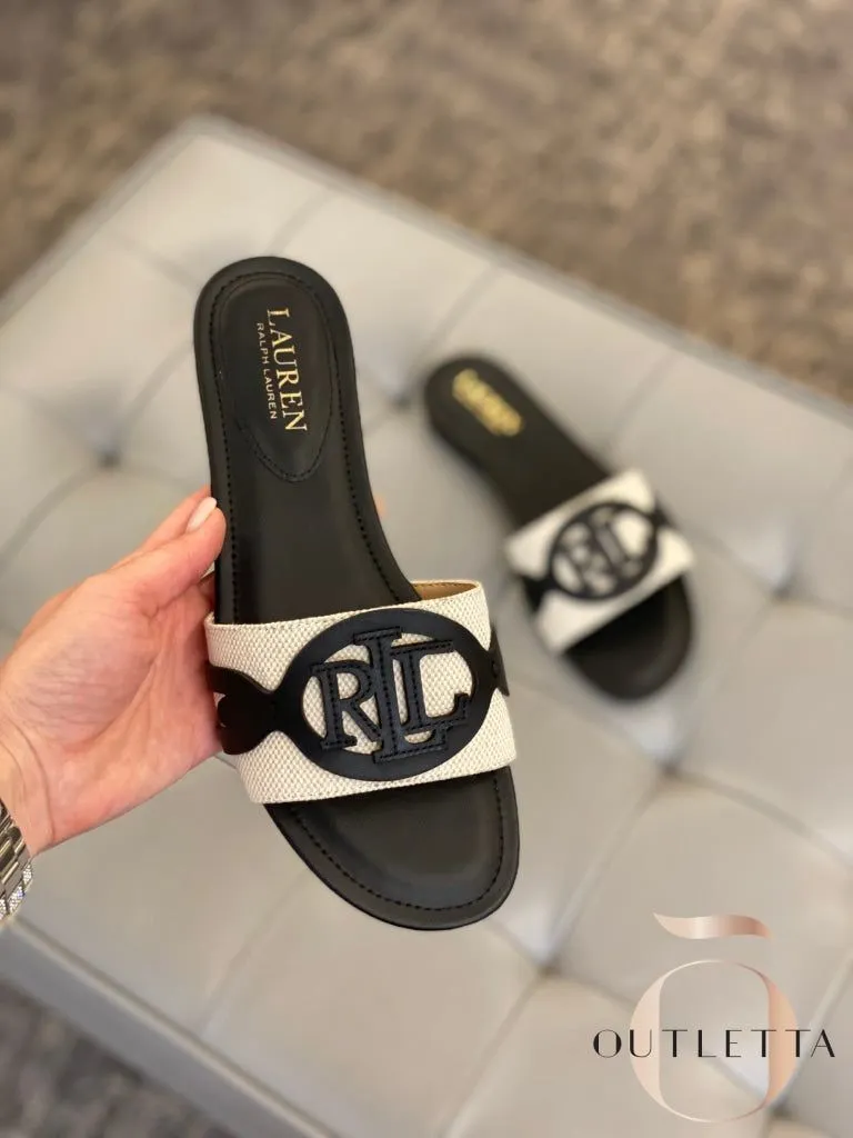 RALPH LAUREN WOMEN'S ALEGRA SLIDES - BLACK