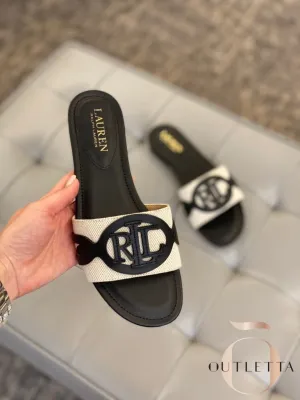RALPH LAUREN WOMEN'S ALEGRA SLIDES - BLACK