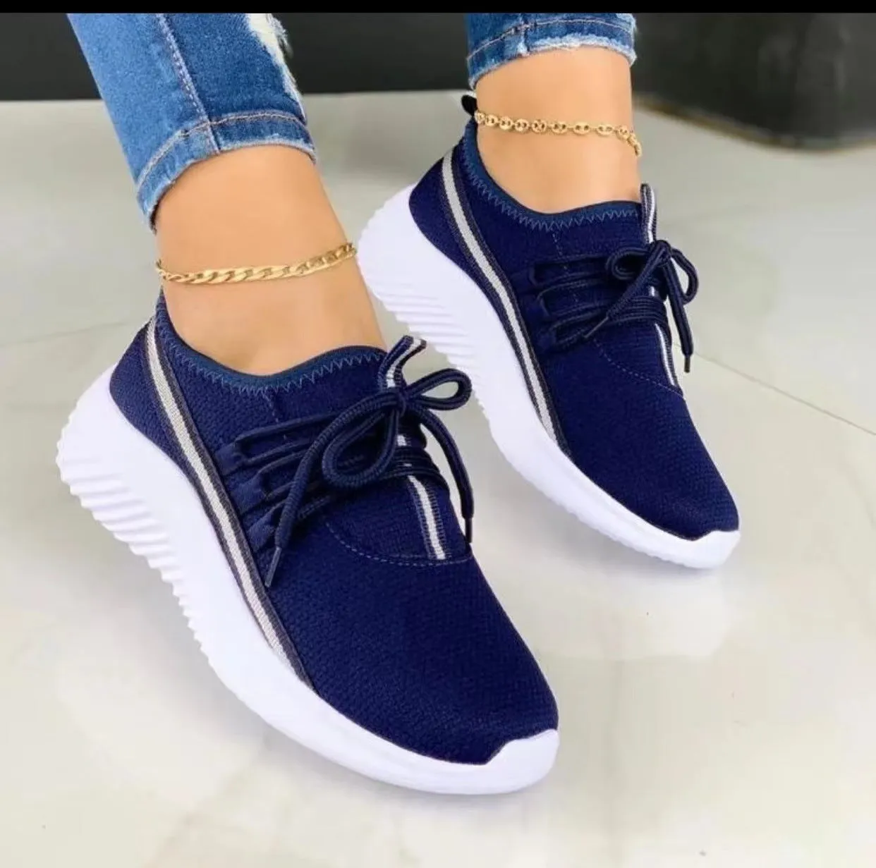 Rebecca  Sportliche Streifen-Sneaker fr Damen
