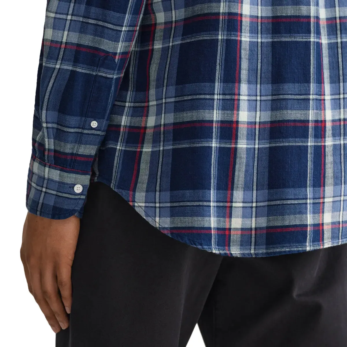 Regular Fit Indigo Plaid Shirt