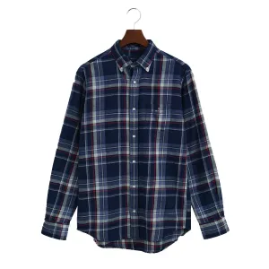 Regular Fit Indigo Plaid Shirt