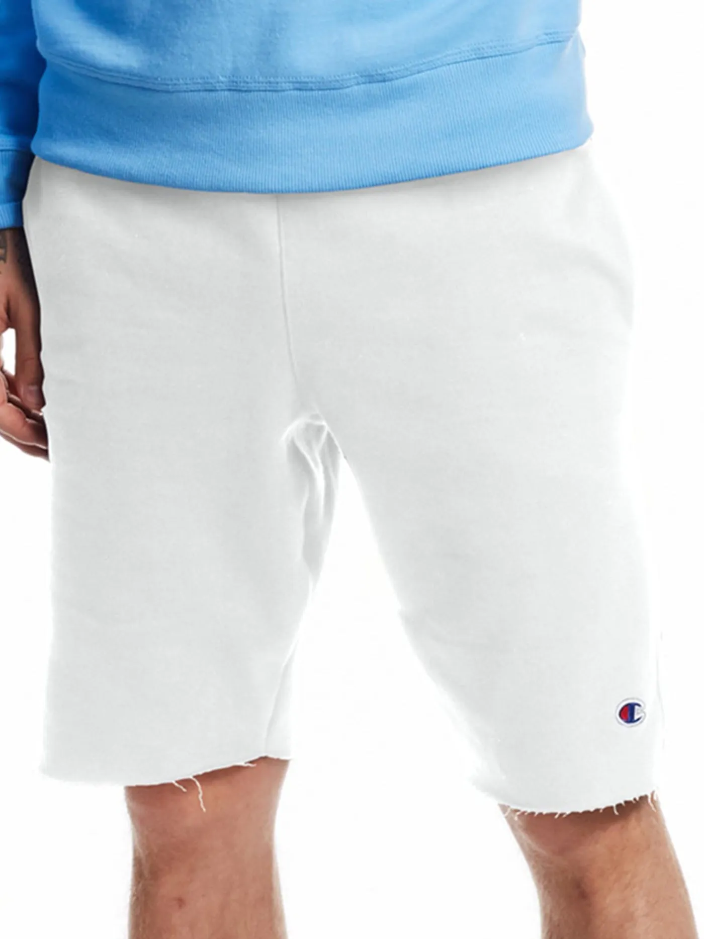 Reverse Weave Cut Off C Log Patch Shorts