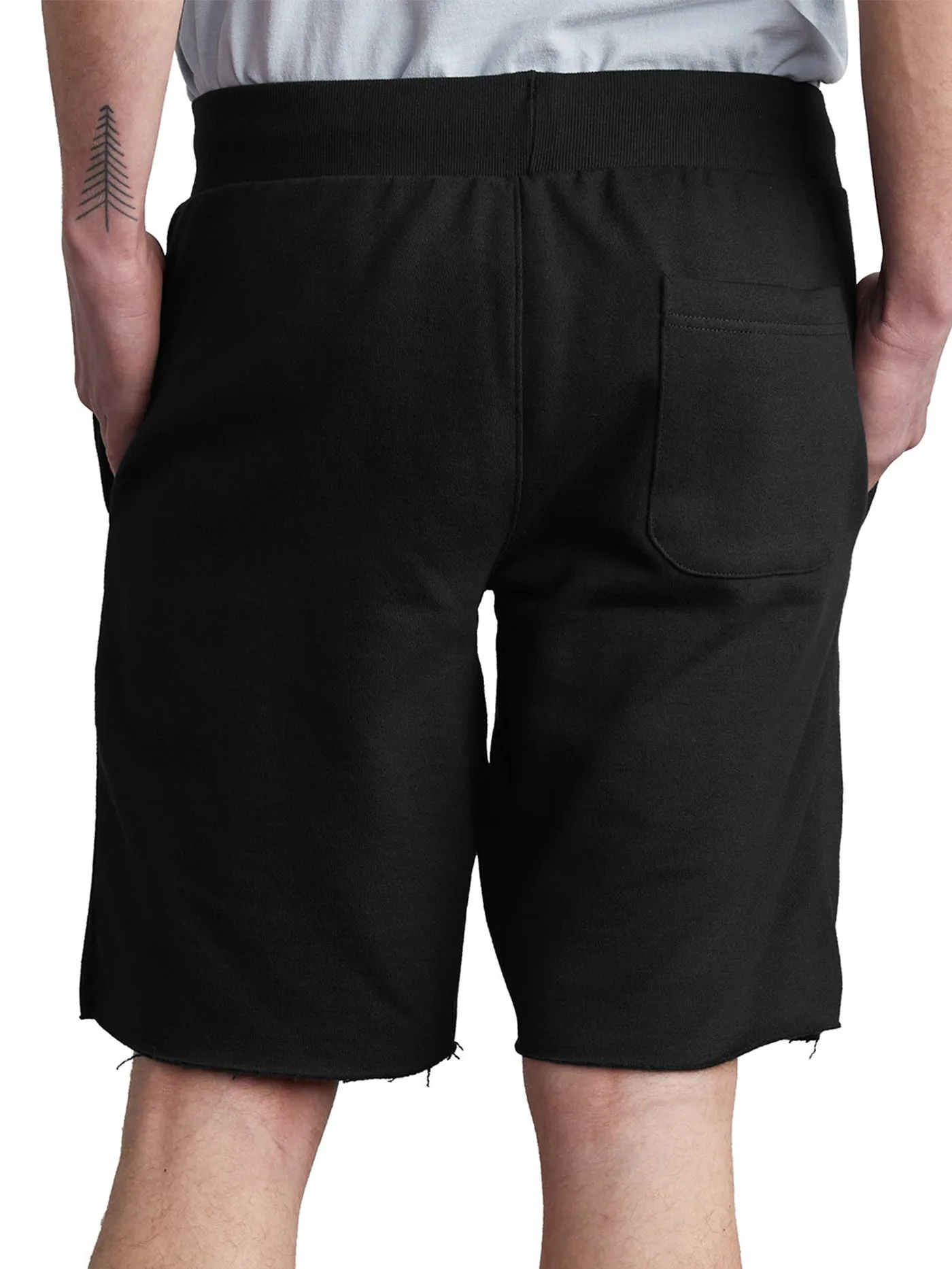 Reverse Weave Cut Off C Log Patch Shorts