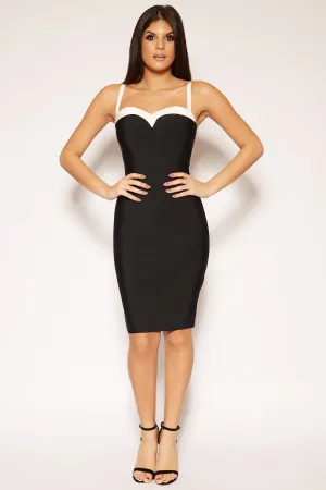 Rowena - Black & White Bandage Dress