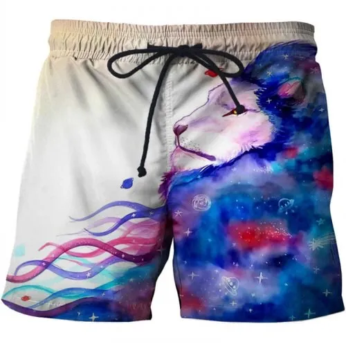 Sea male suit casual Short Quick Dry Running Swimwear 3D Lion Printed
