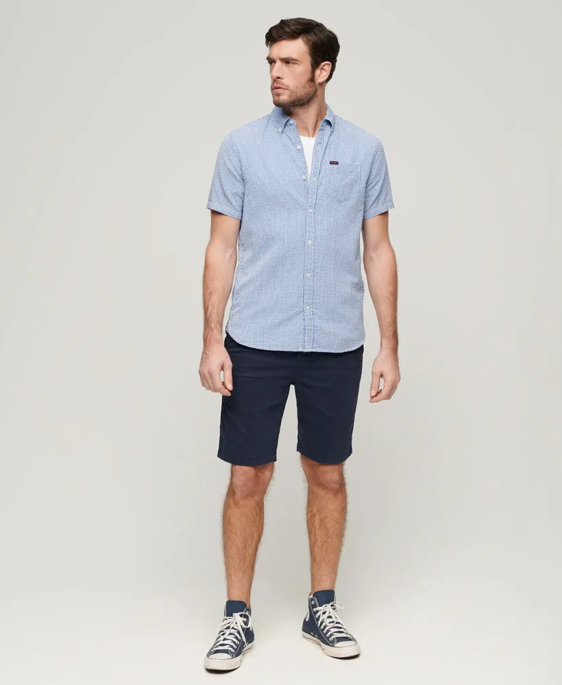 Seersucker Short Sleeve Shirt - Royal Gingham