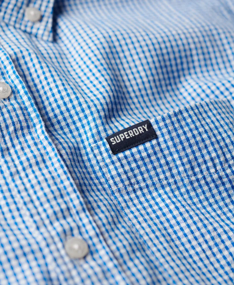 Seersucker Short Sleeve Shirt - Royal Gingham