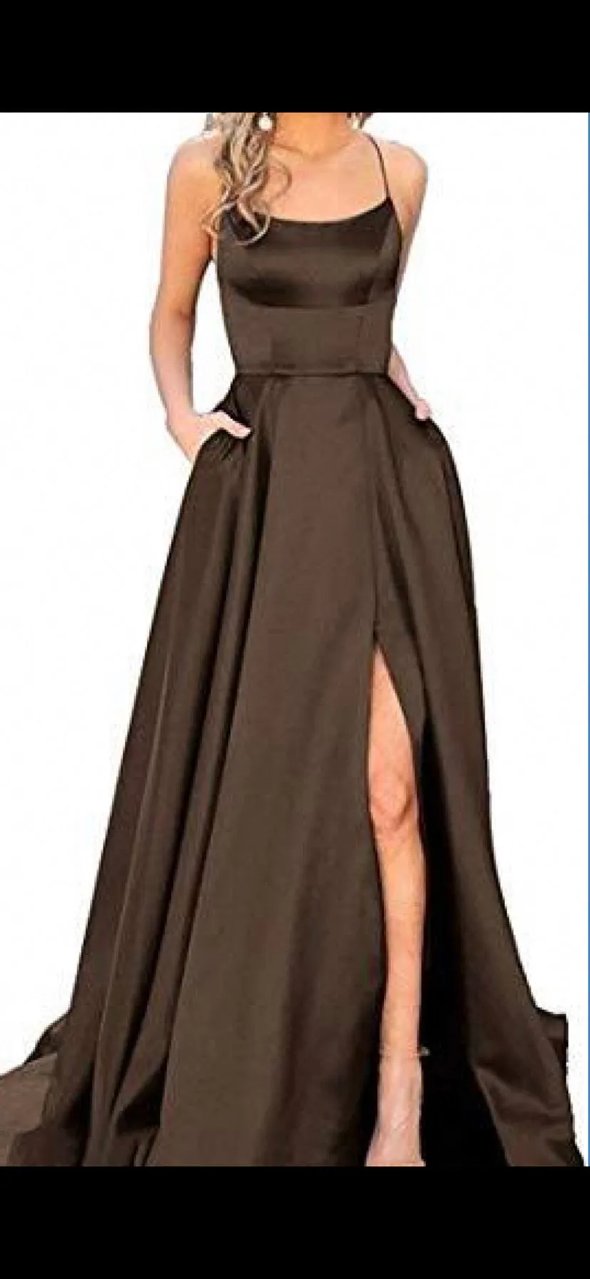 Simple Formal Prom Dress With Side Slit