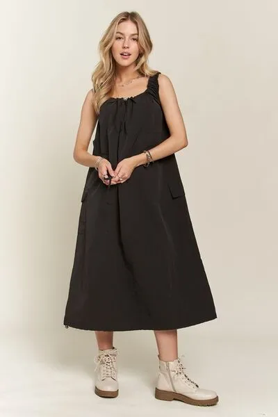 Slit Back Cargo Dress