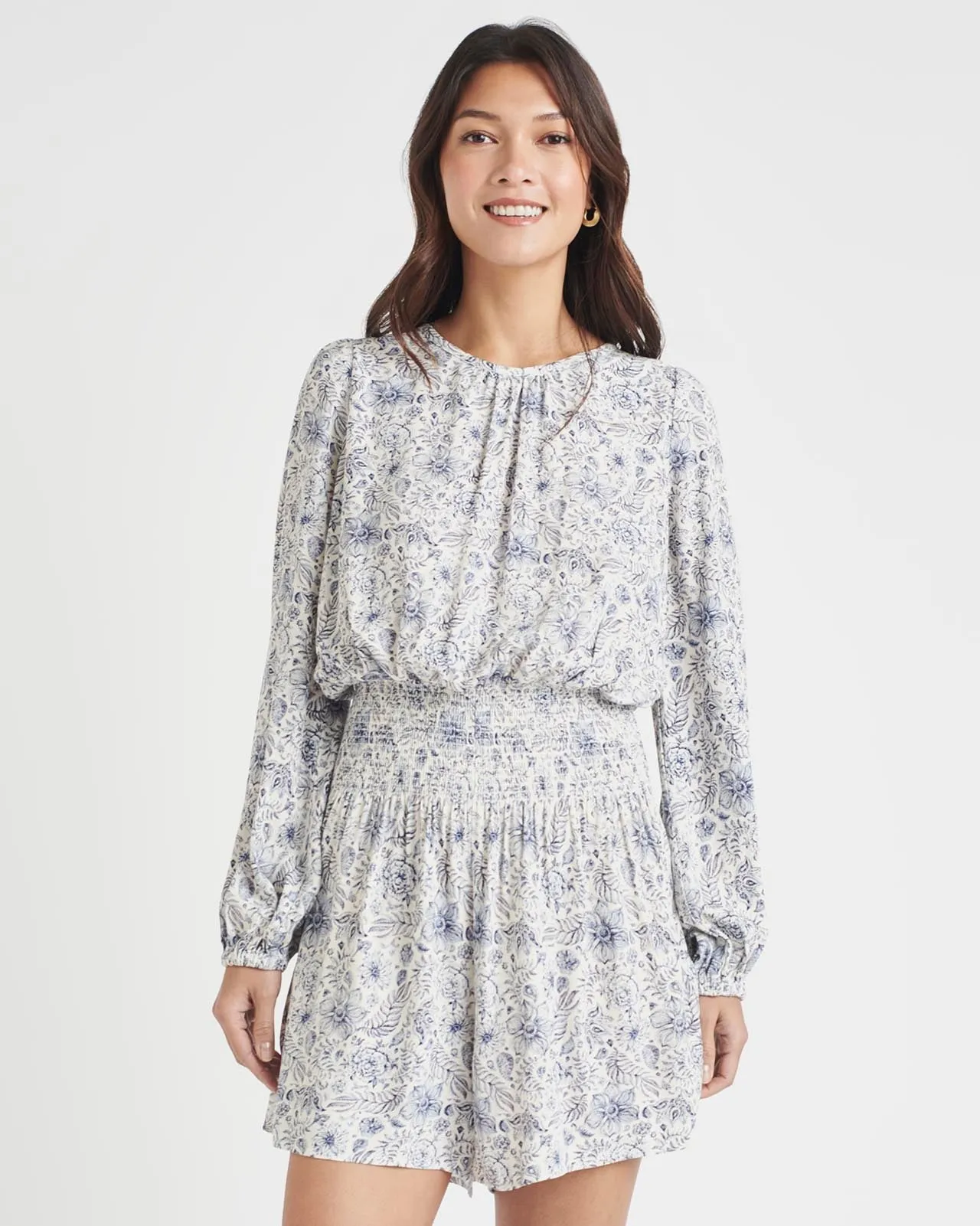 Splendid x Cella Jane Printed Smock Waist Romper